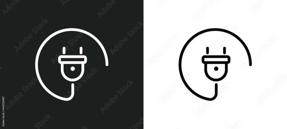 Poster connections icon isolated in white and black colors. connections outline vector icon from electrian 