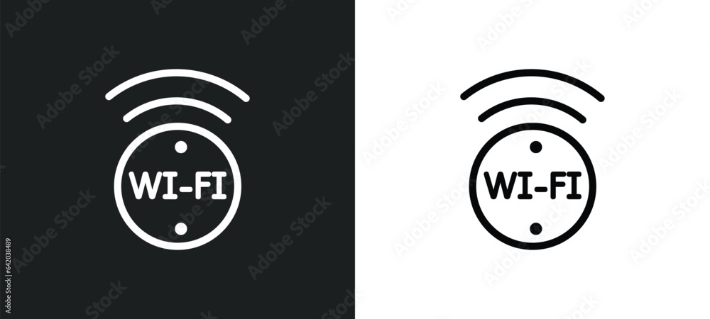 Poster wireless internet icon isolated in white and black colors. wireless internet outline vector icon fro