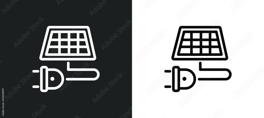 Poster solar panel icon isolated in white and black colors. solar panel outline vector icon from electrian 