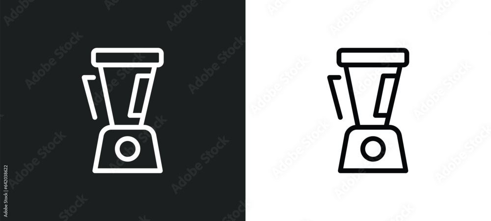 Poster food processor icon isolated in white and black colors. food processor outline vector icon from elec