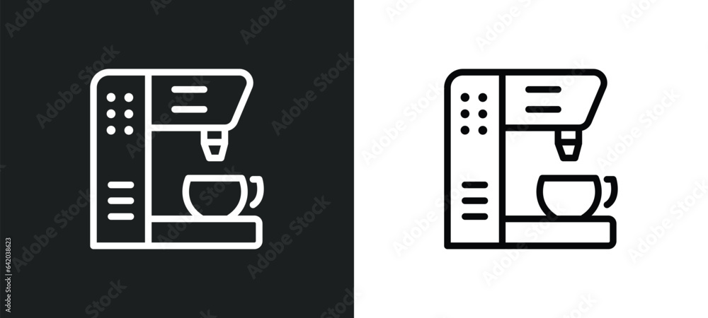 Poster espresso maker icon isolated in white and black colors. espresso maker outline vector icon from elec