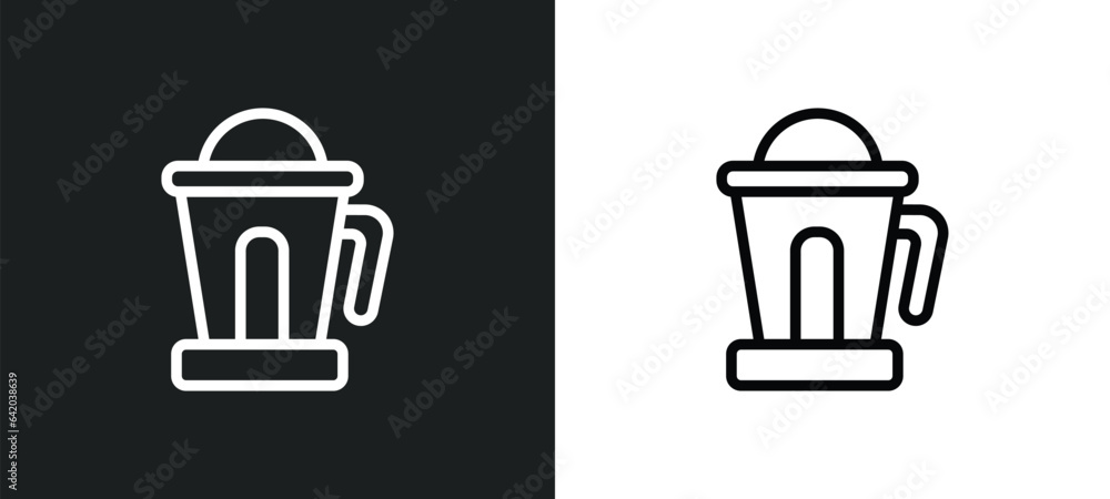 Poster cold-pressed juicer icon isolated in white and black colors. cold-pressed juicer outline vector icon