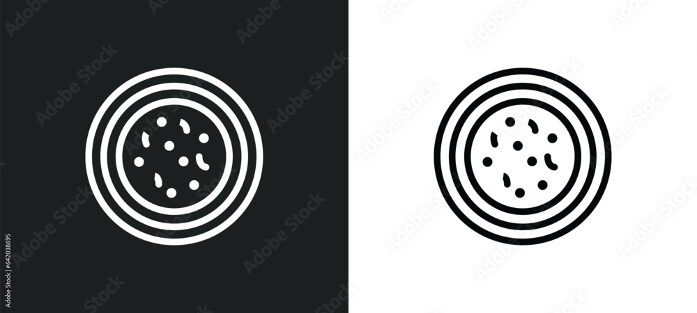 Poster sour soup icon isolated in white and black colors. sour soup outline vector icon from food and resta