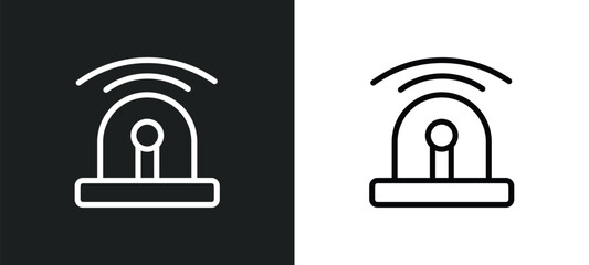 burglar alarm icon isolated in white and black colors. burglar alarm outline vector icon from electronic devices collection for web, mobile apps and ui.