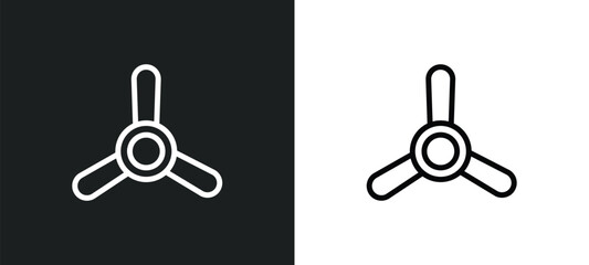 ceiling fan icon isolated in white and black colors. ceiling fan outline vector icon from electronic devices collection for web, mobile apps and ui.