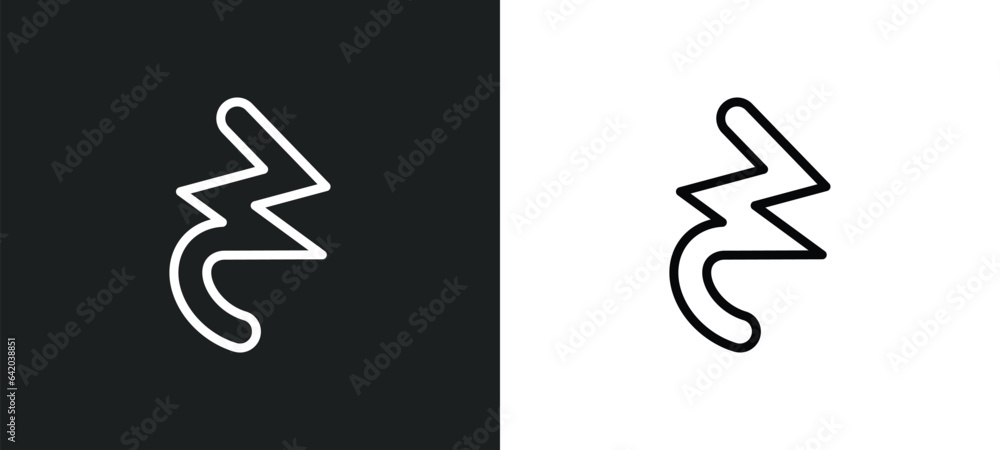 Poster quarter note rest icon isolated in white and black colors. quarter note rest outline vector icon fro