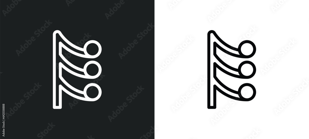 Poster thirty second note rest icon isolated in white and black colors. thirty second note rest outline vec