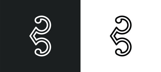 alto clef icon isolated in white and black colors. alto clef outline vector icon from music and media collection for web, mobile apps and ui.