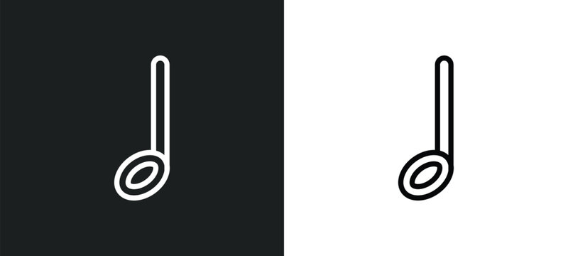 half note icon isolated in white and black colors. half note outline vector icon from music and media collection for web, mobile apps and ui.
