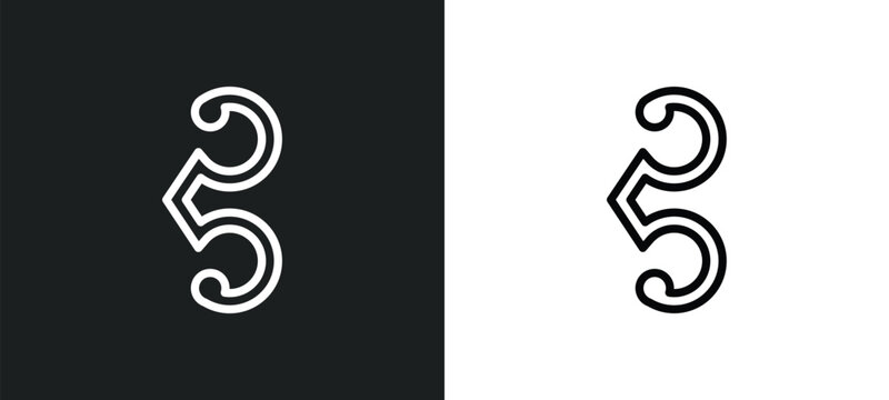 Naklejki alto clef icon isolated in white and black colors. alto clef outline vector icon from music and media collection for web, mobile apps and ui.