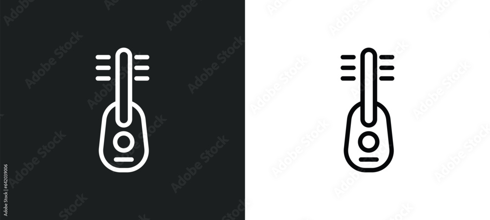Poster ukelele icon isolated in white and black colors. ukelele outline vector icon from music collection f