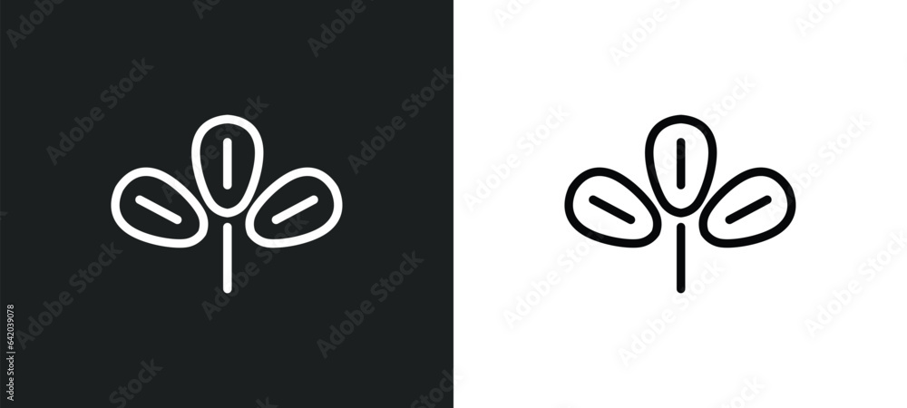 Poster obovate icon isolated in white and black colors. obovate outline vector icon from nature collection 