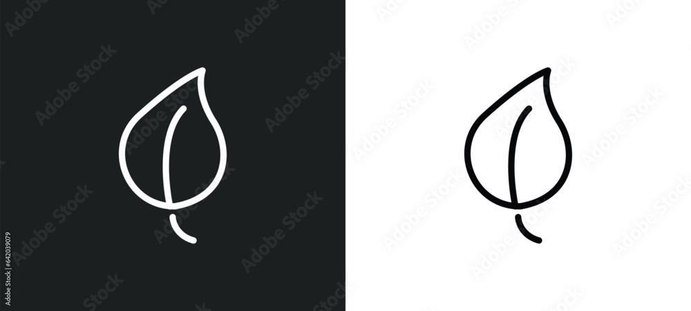 Poster ovate icon isolated in white and black colors. ovate outline vector icon from nature collection for 