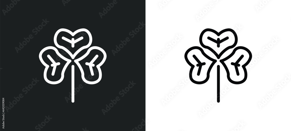 Poster trifoliate ternate icon isolated in white and black colors. trifoliate ternate outline vector icon f