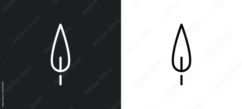Poster lanceolate icon isolated in white and black colors. lanceolate outline vector icon from nature colle