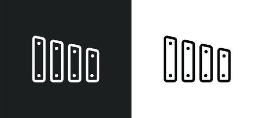marimba icon isolated in white and black colors. marimba outline vector icon from music collection for web, mobile apps and ui.