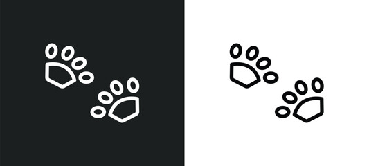 four toe footprint icon isolated in white and black colors. four toe footprint outline vector icon from nature collection for web, mobile apps and ui.