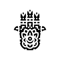 hamsa hand islam muslim glyph icon vector. hamsa hand islam muslim sign. isolated symbol illustration