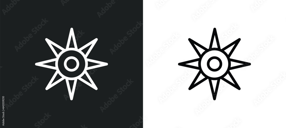 Poster sol icon isolated in white and black colors. sol outline vector icon from nature collection for web,