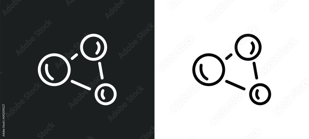 Poster chemical structure icon isolated in white and black colors. chemical structure outline vector icon f