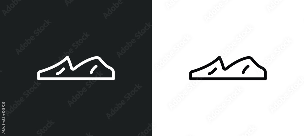 Poster dune icon isolated in white and black colors. dune outline vector icon from nature collection for we