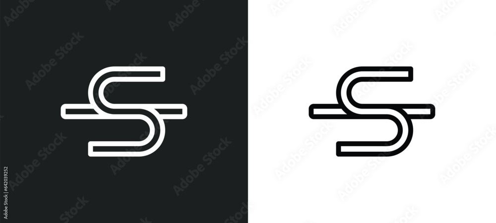 Poster strike through icon isolated in white and black colors. strike through outline vector icon from shap