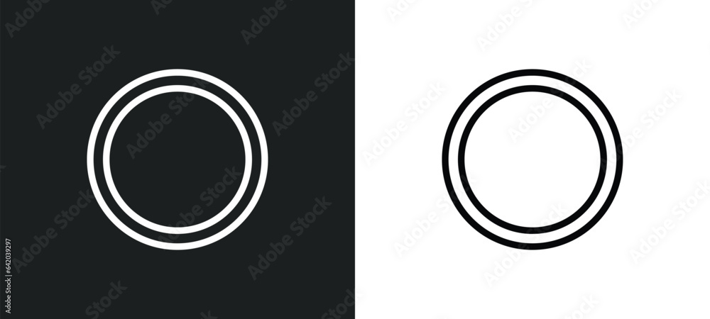 Poster blank circle icon isolated in white and black colors. blank circle outline vector icon from shapes c