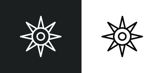 Fototapeta premium sol icon isolated in white and black colors. sol outline vector icon from nature collection for web, mobile apps and ui.