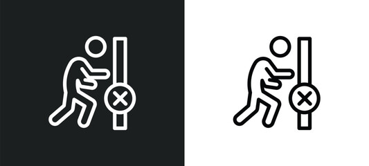 no push icon isolated in white and black colors. no push outline vector icon from shapes collection for web, mobile apps and ui.