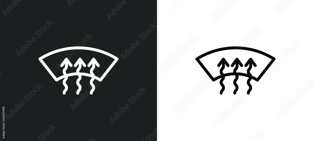 Poster windshield defrost icon isolated in white and black colors. windshield defrost outline vector icon f