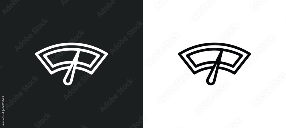 Poster winshield wiper icon isolated in white and black colors. winshield wiper outline vector icon from sh