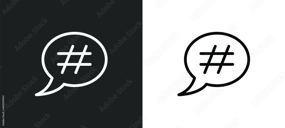 Poster hash key icon isolated in white and black colors. hash key outline vector icon from shapes collectio