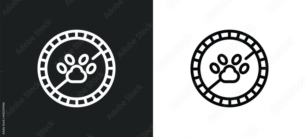 Poster no animals icon isolated in white and black colors. no animals outline vector icon from signs collec