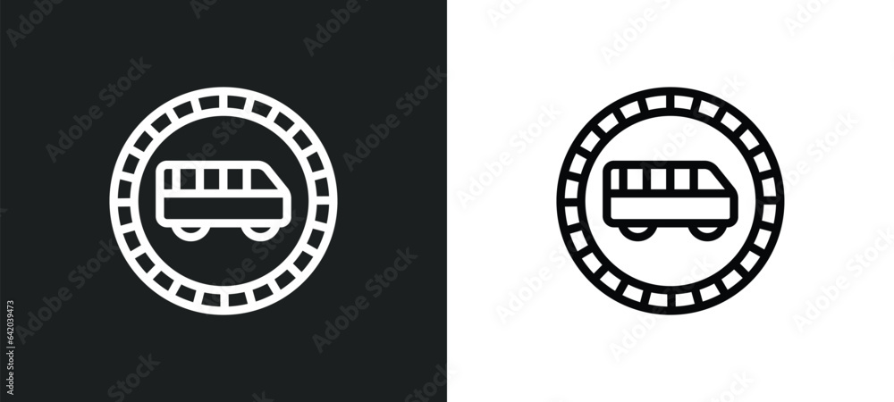 Aufkleber bus icon isolated in white and black colors. bus outline vector icon from signs collection for web, 