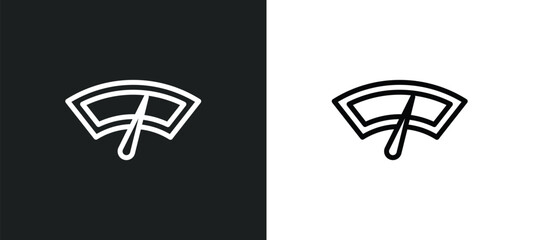 winshield wiper icon isolated in white and black colors. winshield wiper outline vector icon from shapes collection for web, mobile apps and ui.