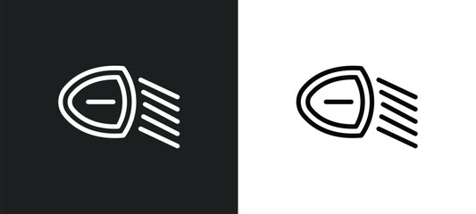 low beam icon isolated in white and black colors. low beam outline vector icon from shapes collection for web, mobile apps and ui. © Premium Art