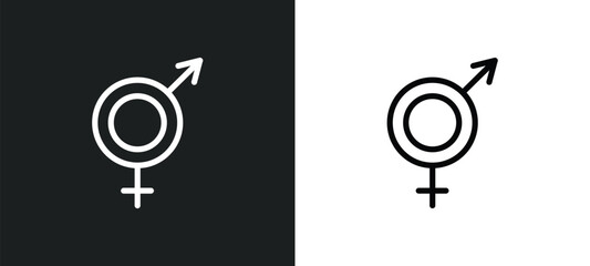male and female icon isolated in white and black colors. male and female outline vector icon from shapes collection for web, mobile apps ui.