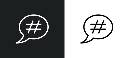 hash key icon isolated in white and black colors. hash key outline vector icon from shapes collection for web, mobile apps and ui.