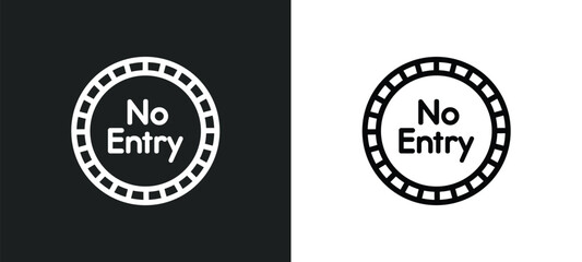 Fototapeta premium no entry icon isolated in white and black colors. no entry outline vector icon from signs collection for web, mobile apps and ui.