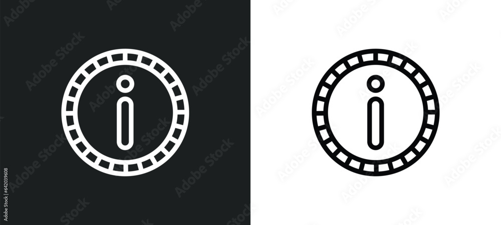 Poster info icon isolated in white and black colors. info outline vector icon from signs collection for web