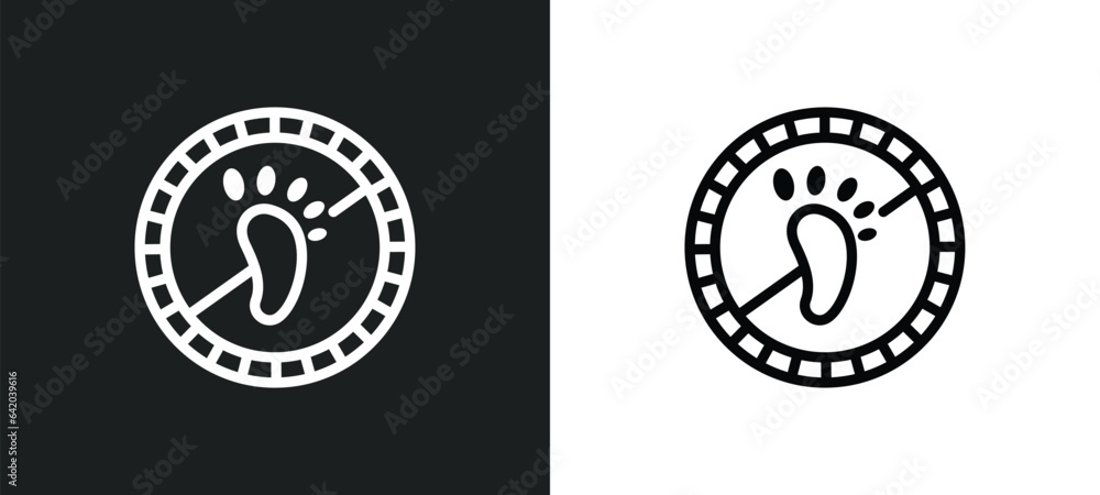 Poster no step icon isolated in white and black colors. no step outline vector icon from signs collection f