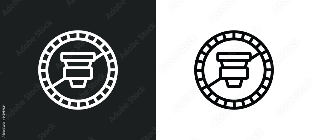 Poster no drinks icon isolated in white and black colors. no drinks outline vector icon from signs collecti
