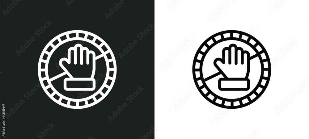 Poster do not touch icon isolated in white and black colors. do not touch outline vector icon from signs co