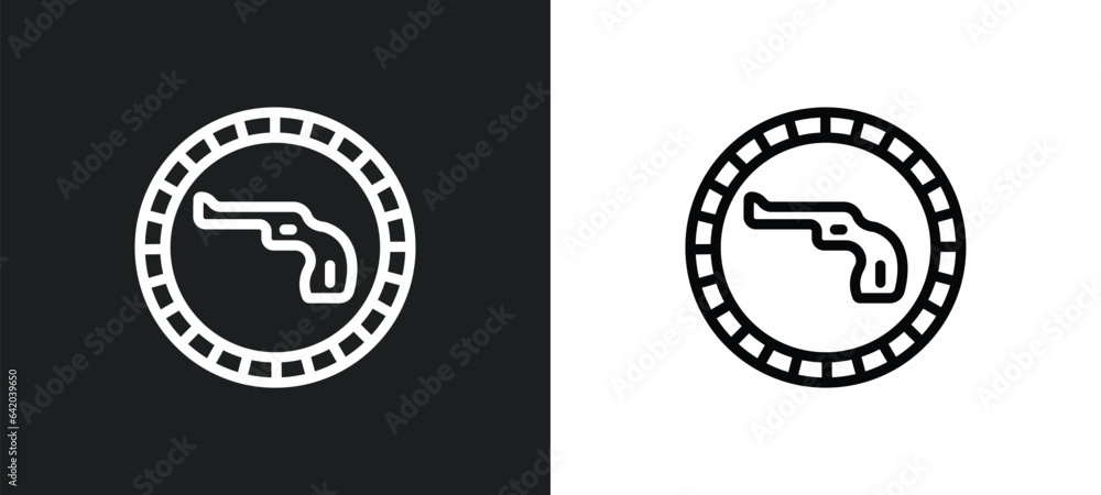 Poster weapons icon isolated in white and black colors. weapons outline vector icon from signs collection f