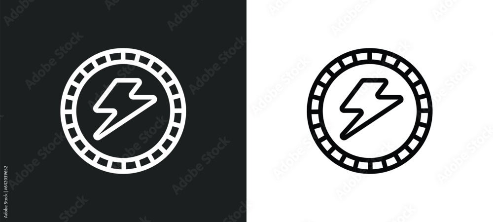 Poster lightning warning icon isolated in white and black colors. lightning warning outline vector icon fro
