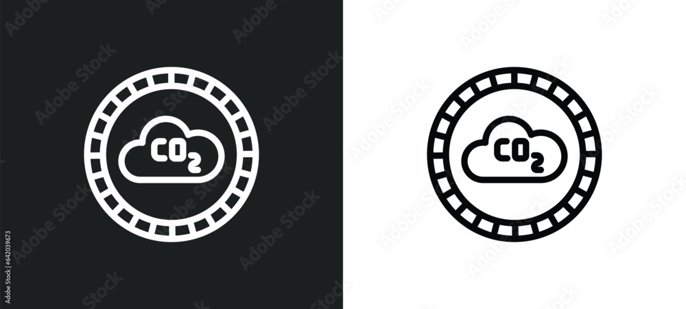 Poster co2 icon isolated in white and black colors. co2 outline vector icon from signs collection for web, 