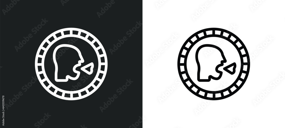 Poster shout icon isolated in white and black colors. shout outline vector icon from signs collection for w