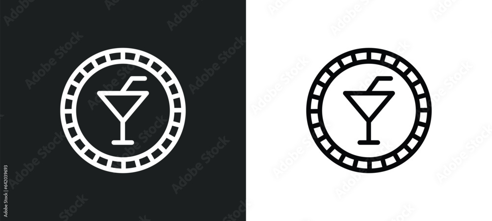 Aufkleber drinks icon isolated in white and black colors. drinks outline vector icon from signs collection for