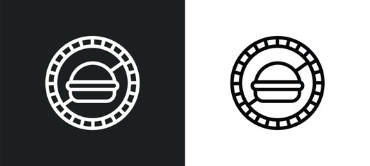 Obraz premium no food icon isolated in white and black colors. no food outline vector icon from signs collection for web, mobile apps and ui.