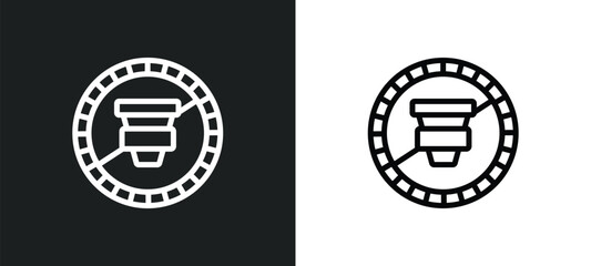Fototapeta na wymiar no drinks icon isolated in white and black colors. no drinks outline vector icon from signs collection for web, mobile apps and ui.